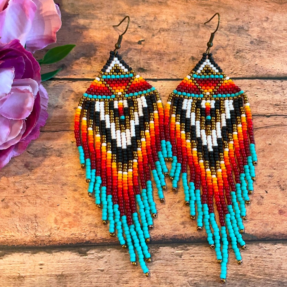 Western beaded earring